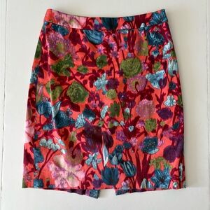J. Crew Vibrant Floral Pencil Skirt Size 2